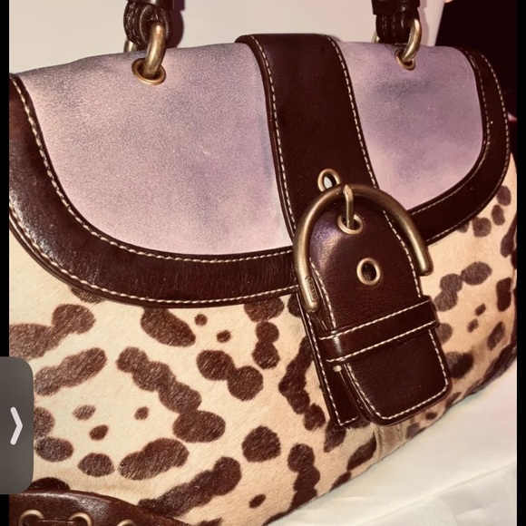 Coach Handbags - Coach Soho Suede/Real Calf Hair/Leather Whipstitch Satchel w/bow RARE- Large